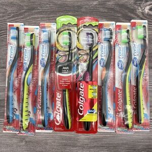 Lot of 8 Colgate 360 Fresh 'N Protect Toothbrushes Soft Ages 8+ Soft Bristles